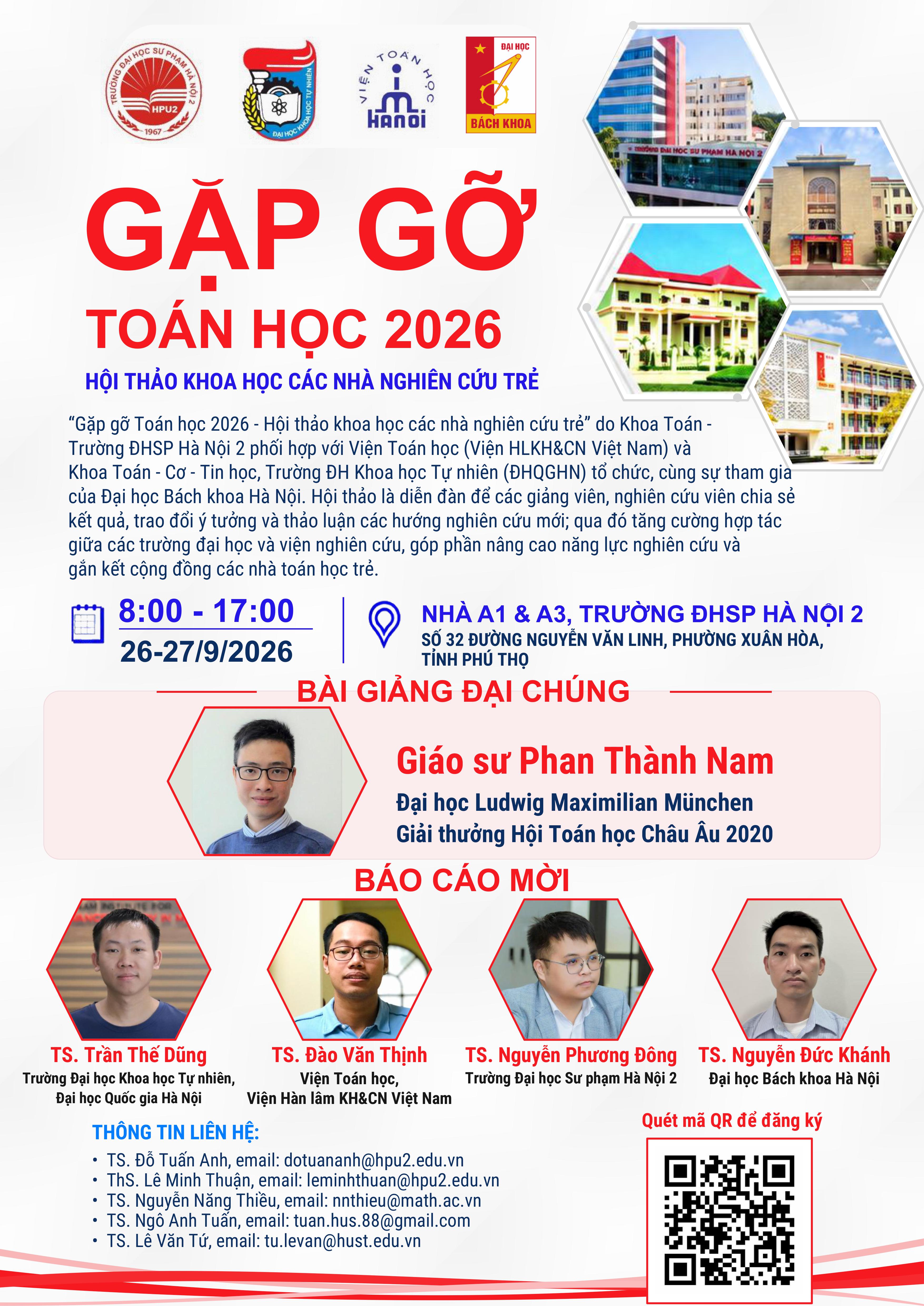Gặp gỡ Toán học 2026 - Hội thảo Khoa học các nhà nghiên cứu trẻ