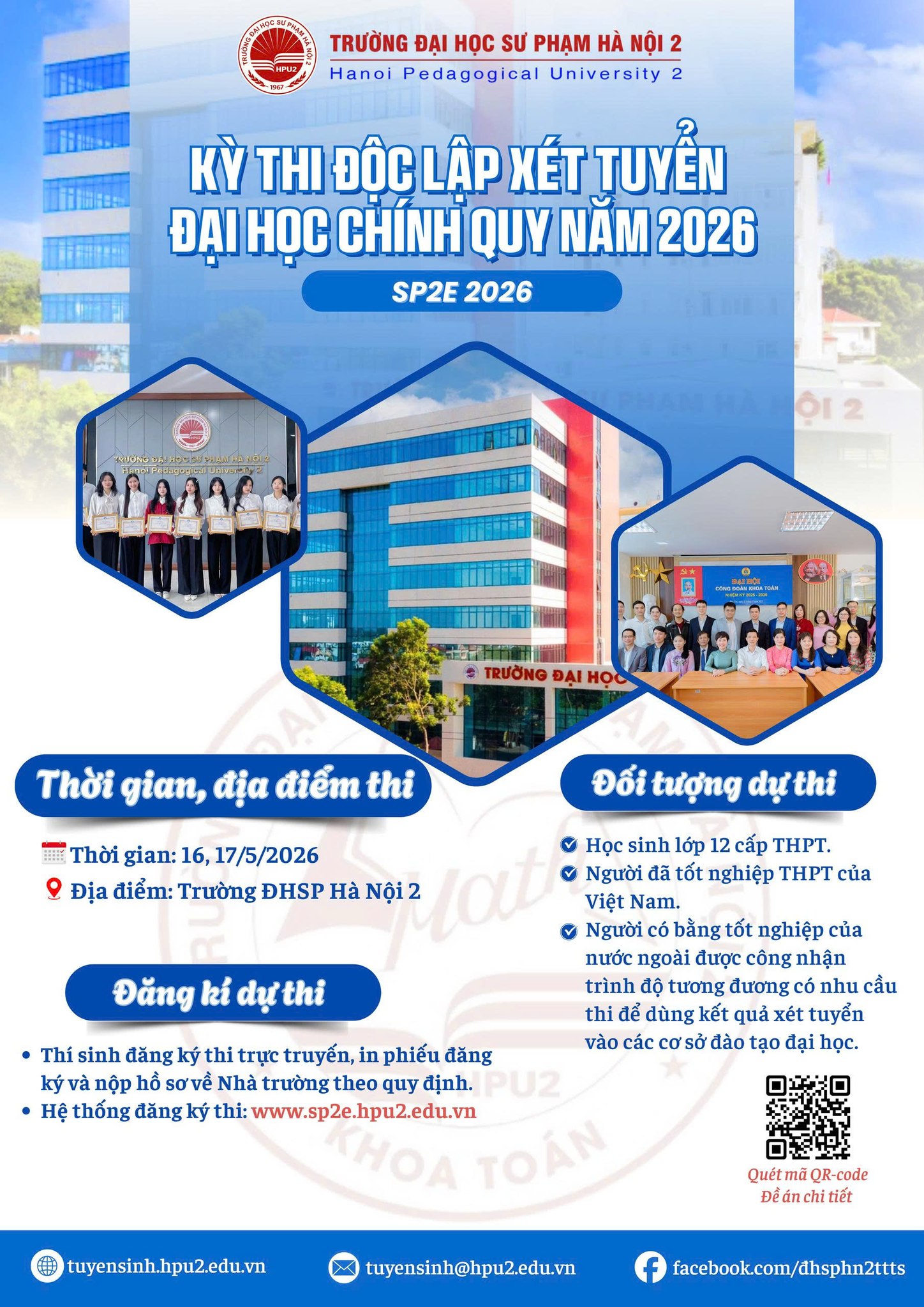 Danh sách các cơ sở đào tạo sử dụng kết quả Kỳ thi độc lập (SP2E) năm 2026