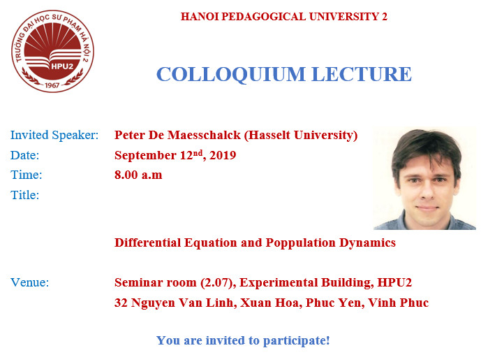 Colloquium Lecture “Differential Equation and Poppulation Dynamics”